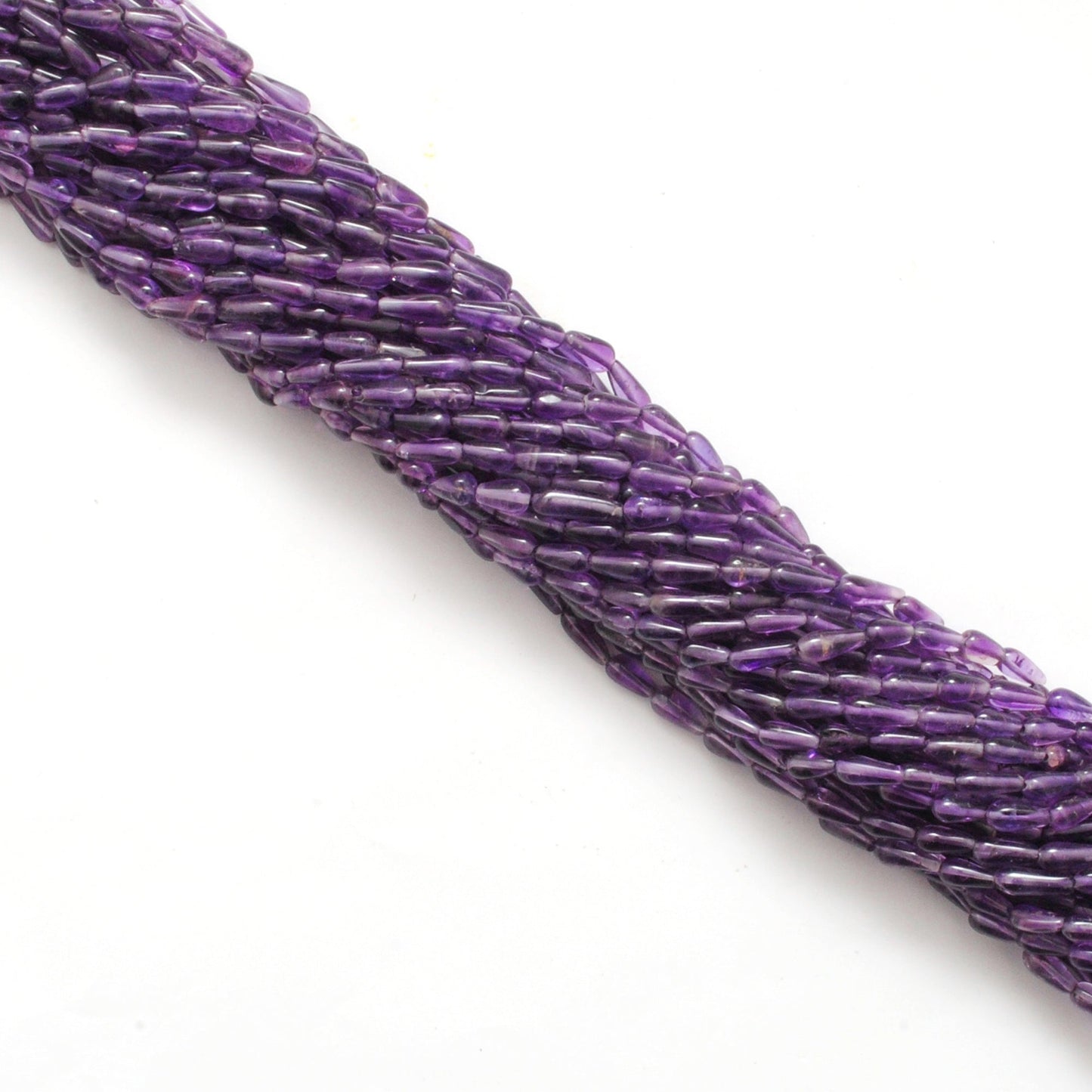 Natural Amethyst Drop Gemstone Beads, Multi-Size (4x7mm - 5x12mm), 14" Strand