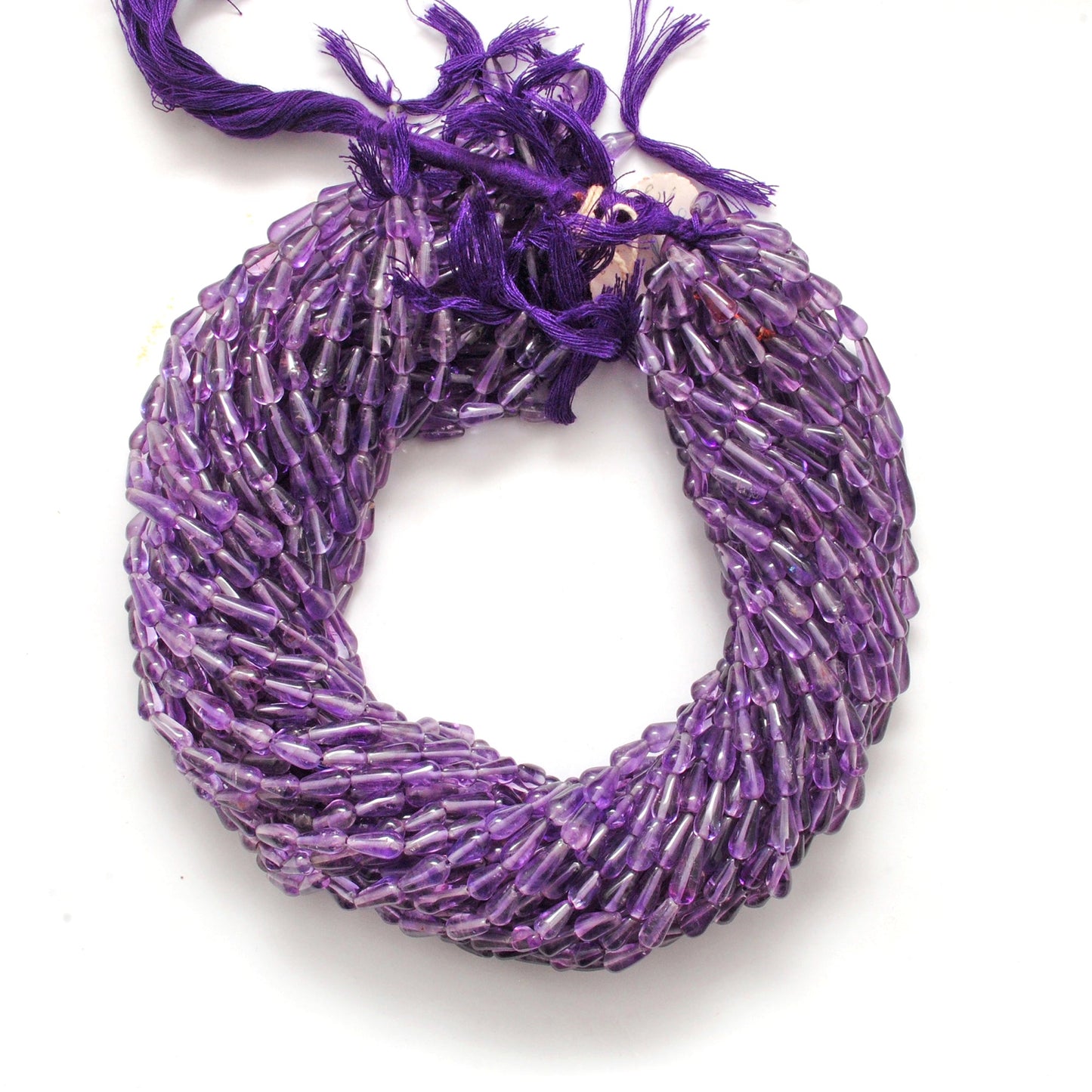 Natural Amethyst Drop Gemstone Beads, Multi-Size (4x7mm - 5x12mm), 14" Strand