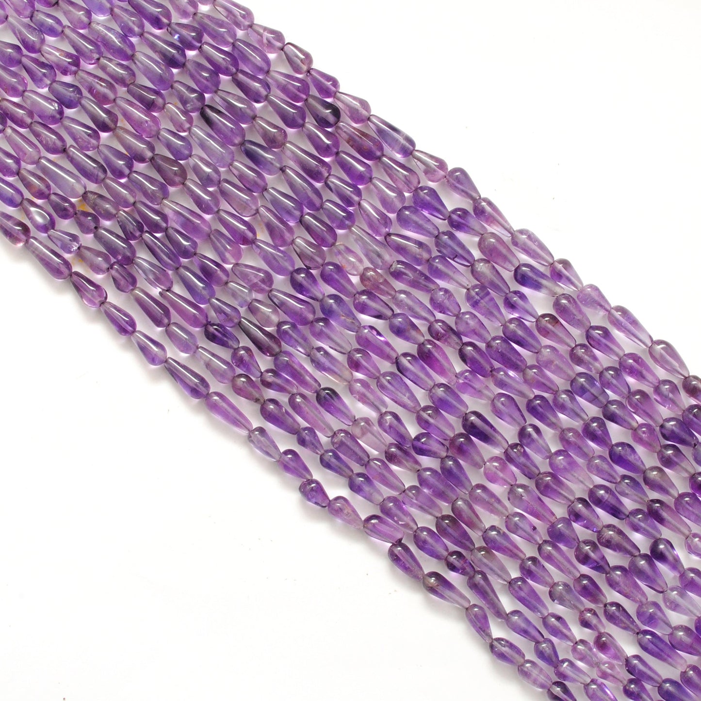 Natural Amethyst Drop Gemstone Beads, Multi-Size (4x7mm - 5x12mm), 14" Strand