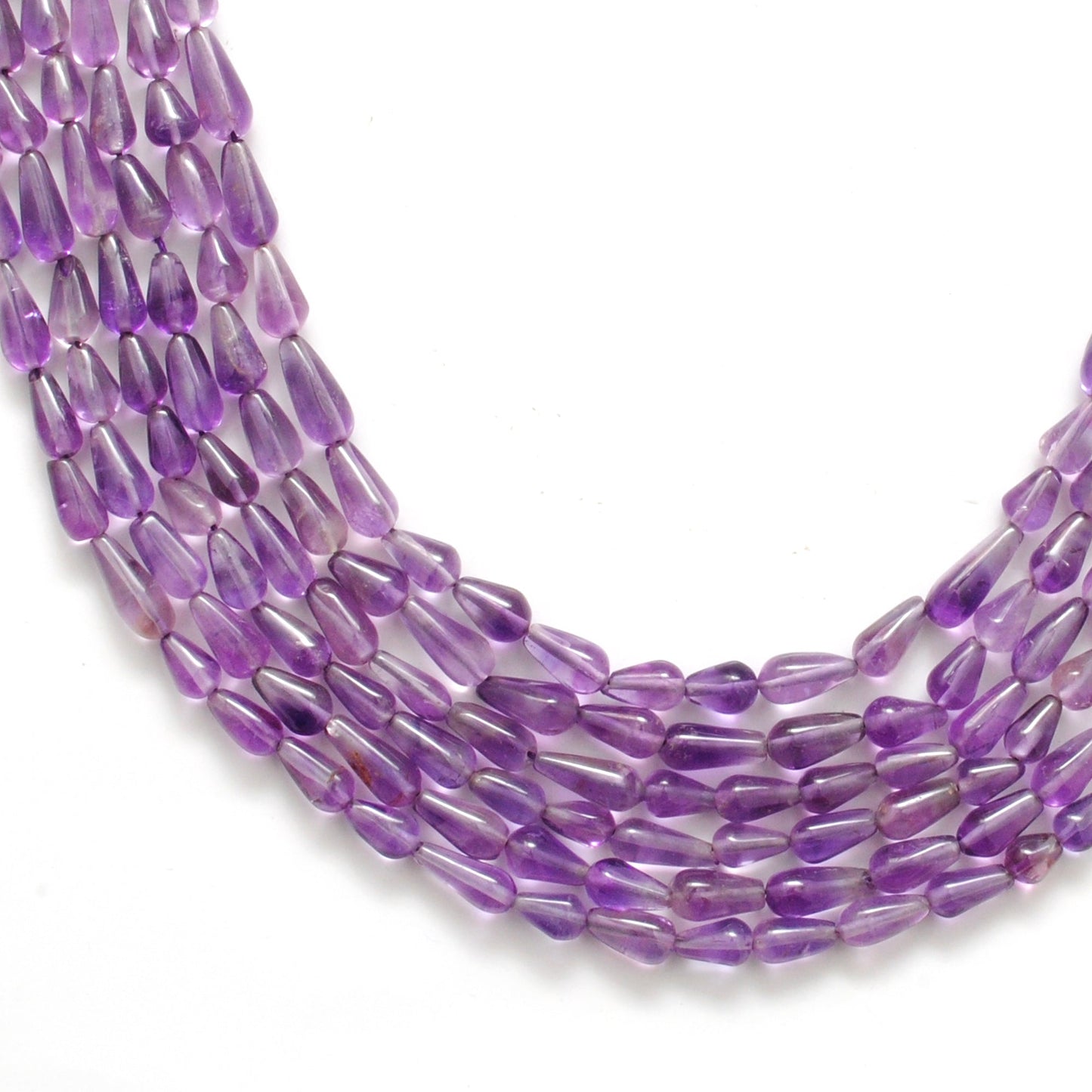 Natural Amethyst Drop Gemstone Beads, Multi-Size (4x7mm - 5x12mm), 14" Strand
