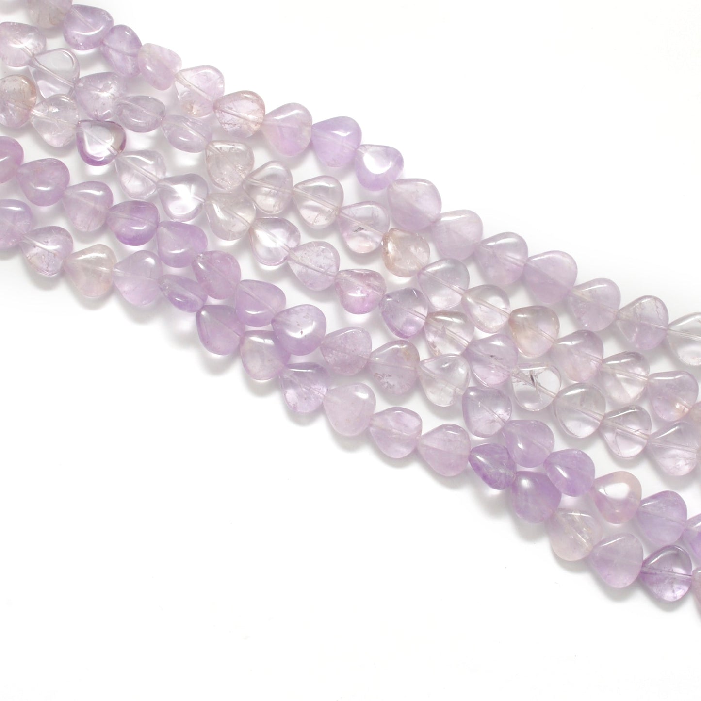 Natural Amethyst Heart Gemstone Beads – 10mm, 14-Inch Strand – DIY Jewelry & Gift Making
