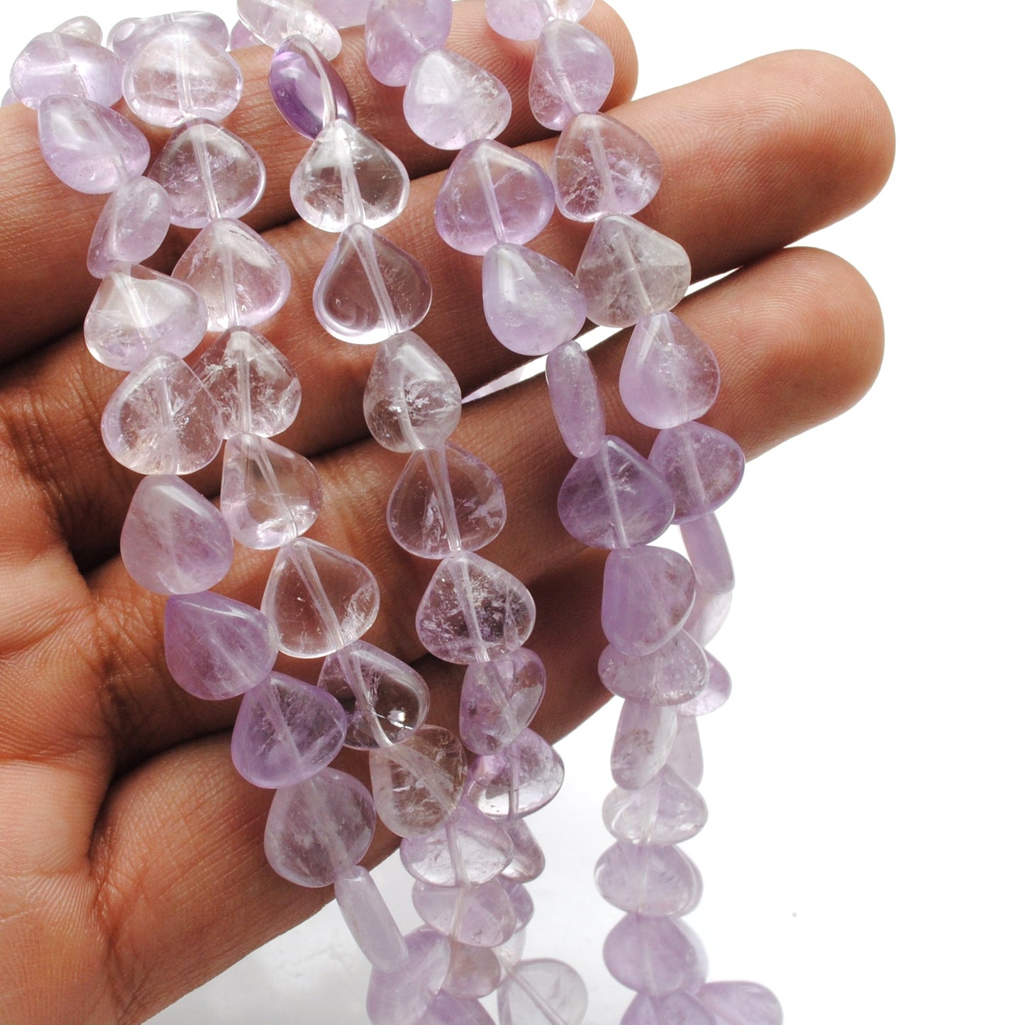Natural Amethyst Heart Gemstone Beads – 10mm, 14-Inch Strand – DIY Jewelry & Gift Making