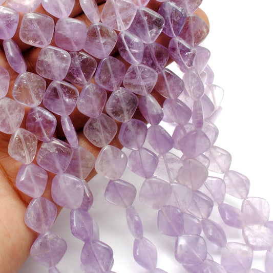 Natural Amethyst Gemstone Beads, 12-mm Cushion Cut, 17-Inch Strand – DIY Jewelry Supplies - view 3