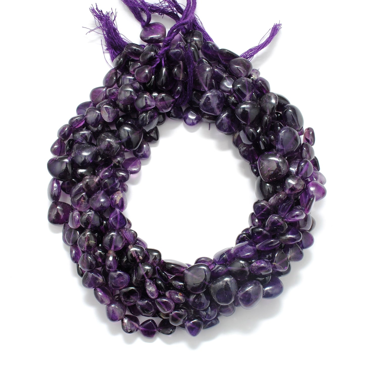 Natural Amethyst Heart Gemstone Beads – 10mm, 14-Inch Strand – DIY Jewelry & Gift Making