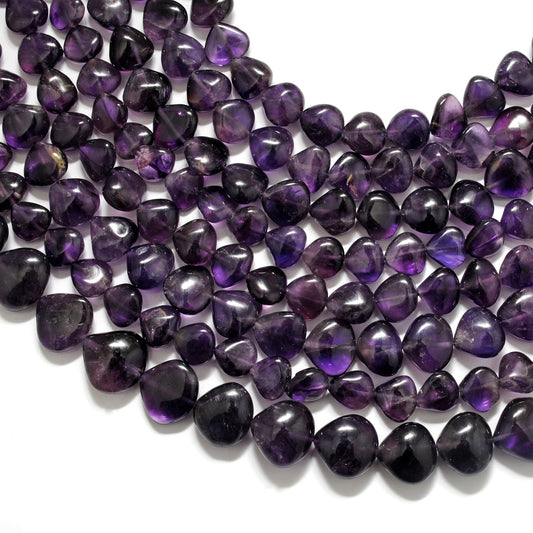 Natural Amethyst Heart Gemstone Beads – 10mm, 14-Inch Strand – DIY Jewelry & Gift Making