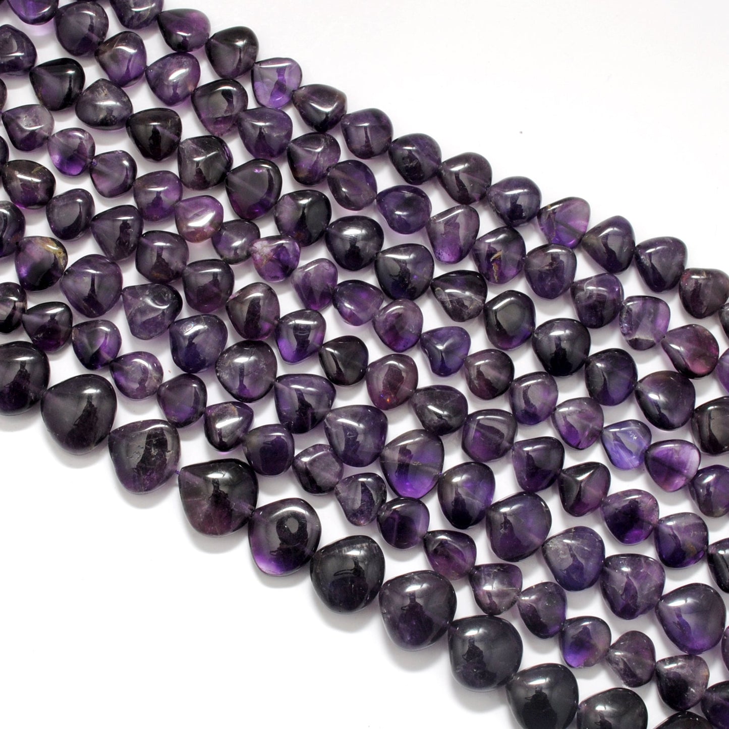 Natural Amethyst Heart Gemstone Beads – 10mm, 14-Inch Strand – DIY Jewelry & Gift Making