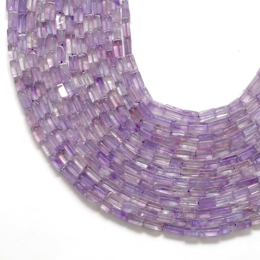 Natural Amethyst Cube Gemstone Beads, 3x5–5x9mm Mixed Size – Center Drilled, 15-Inch Strand for DIY Jewelry Making