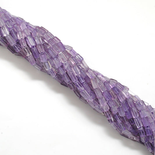 Natural Amethyst Cube Gemstone Beads, 3x5–5x9mm Mixed Size – Center Drilled, 15-Inch Strand for DIY Jewelry Making - view 3