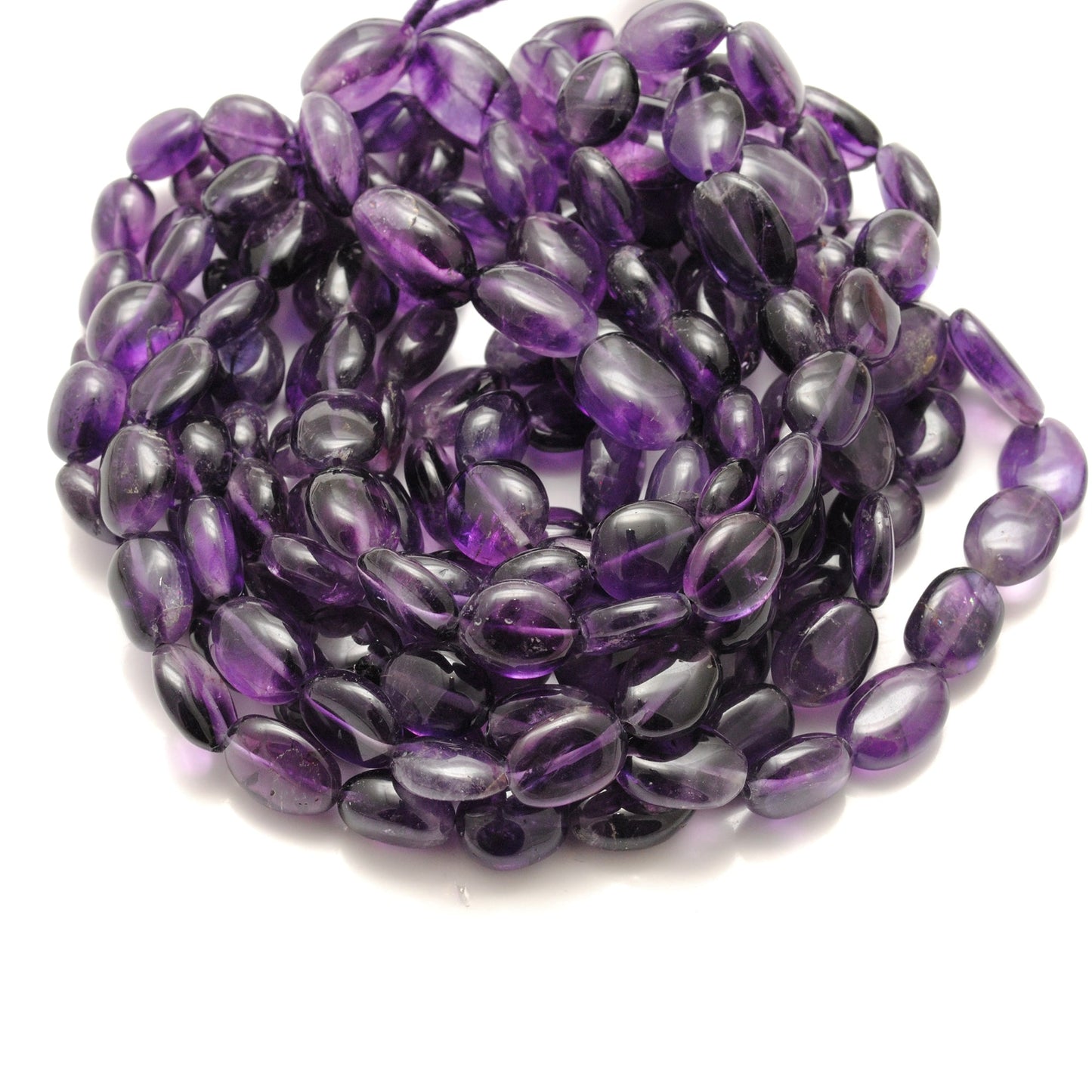 Natural Amethyst Nugget Beads, 8x11–12x18mm Mixed Size – 15-Inch Strand for DIY Jewelry Making