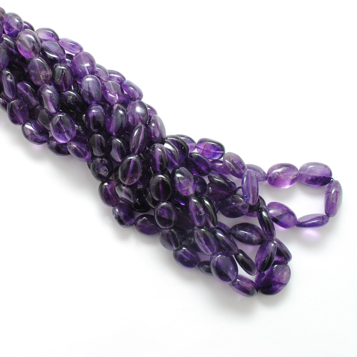 Natural Amethyst Nugget Beads, 8x11–12x18mm Mixed Size – 15-Inch Strand for DIY Jewelry Making