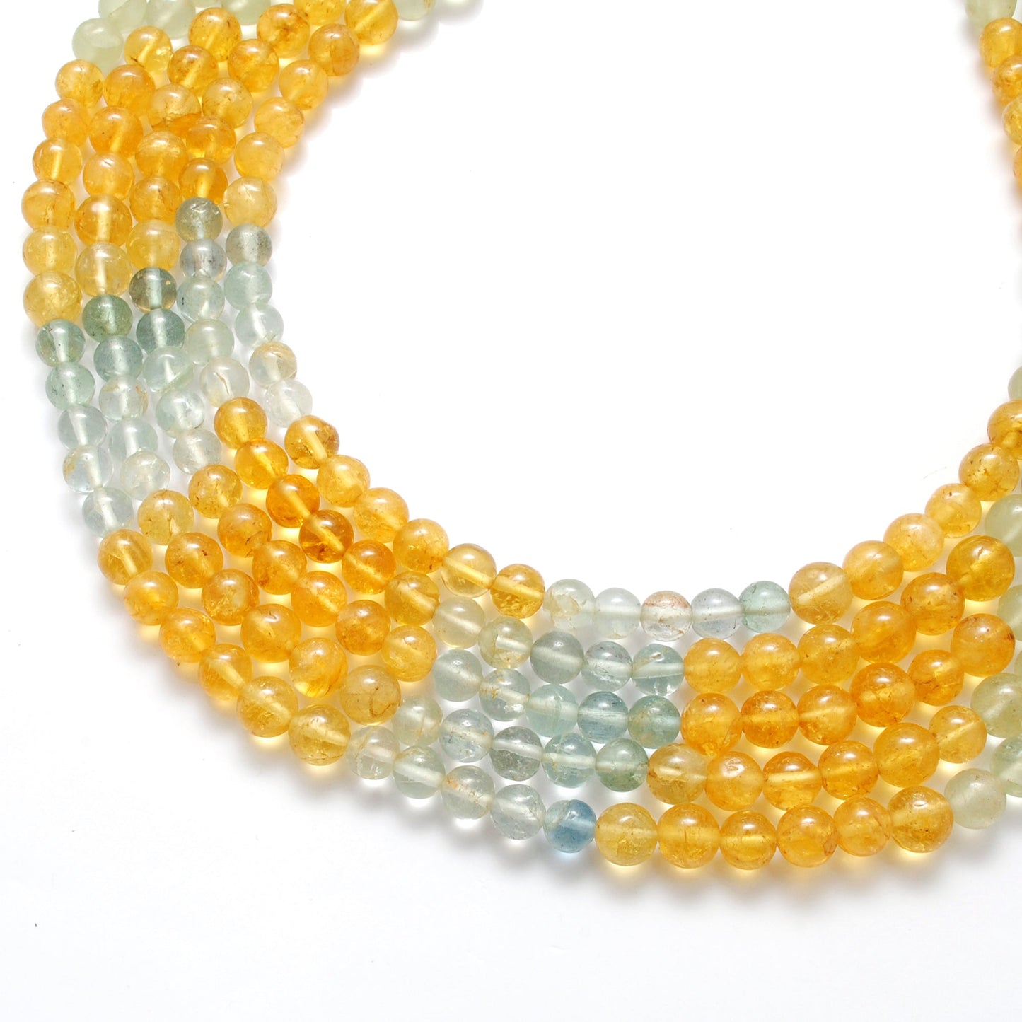 6–7mm aquamarine beads strand, 15-inch, round natural gemstones with A and B design variations, 58 pcs, 22g weight for jewelry making