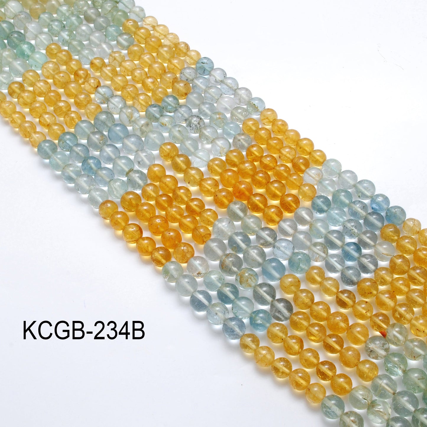 6–7mm aquamarine beads strand, 15-inch, round natural gemstones with A and B design variations, 58 pcs, 22g weight for jewelry making