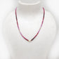 Natural Shaded Ruby Beaded Silver Necklace – Faceted Rondelle Gemstones