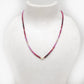Shaded Ruby Faceted Rondelle Gemstone Necklace, 18-Inch Pearl & Sterling Silver Jewelry