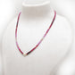 Natural Shaded Ruby Beaded Silver Necklace – Faceted Rondelle Gemstones