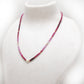 Shaded Ruby Faceted Rondelle Gemstone Necklace, 18-Inch Pearl & Sterling Silver Jewelry