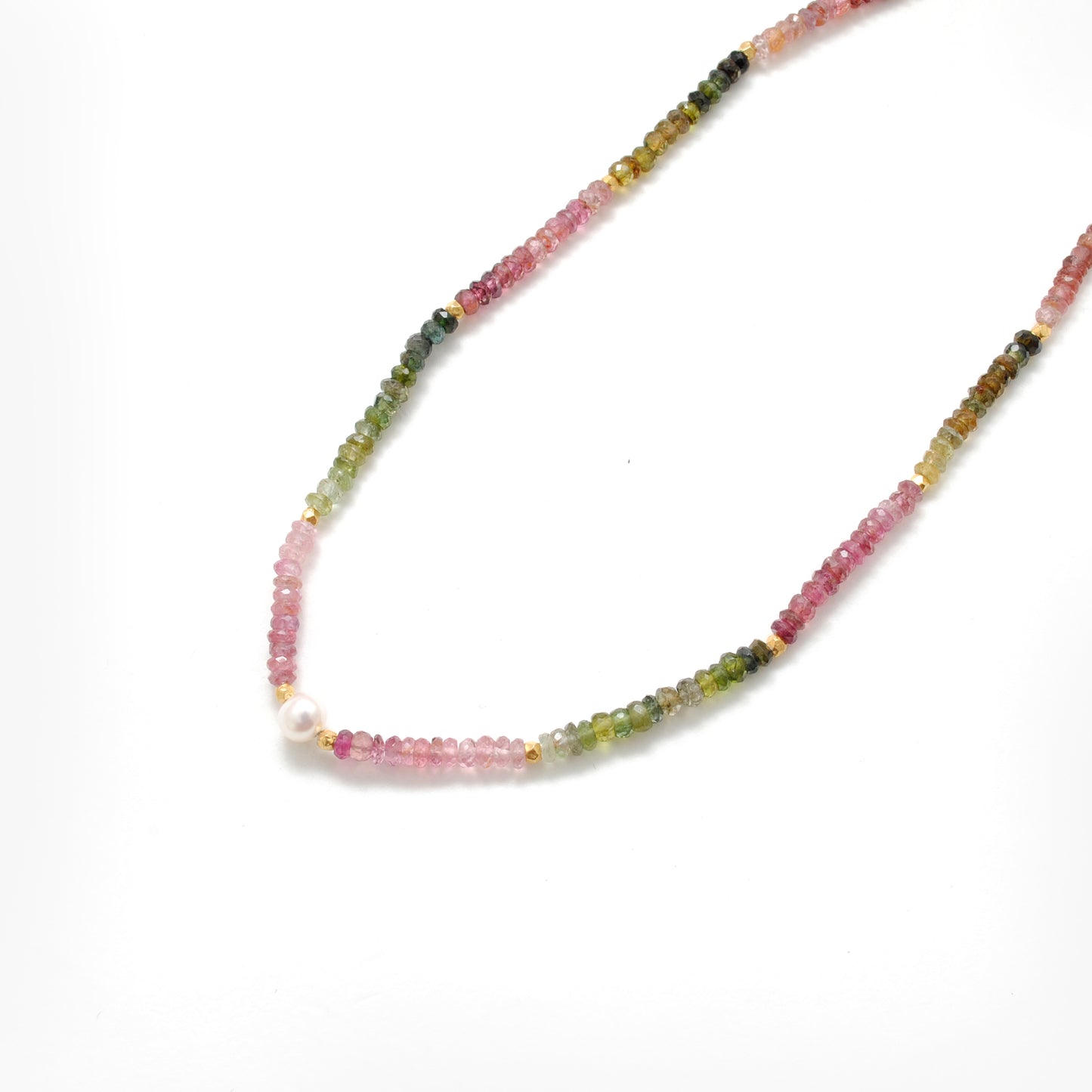 925 Sterling Silver Multi Tourmaline Gemstone Beaded Choker Necklace
