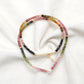 925 Sterling Silver Multi Tourmaline Gemstone Beaded Choker Necklace