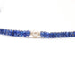 Natural Blue Sapphire Rondelle Beaded Necklace – 18" 925 Sterling Silver Choker
