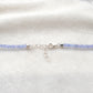 Natural Blue Tanzanite & Pearl Necklace, 925 Sterling Silver, Stylish Beaded Jewelry Gift