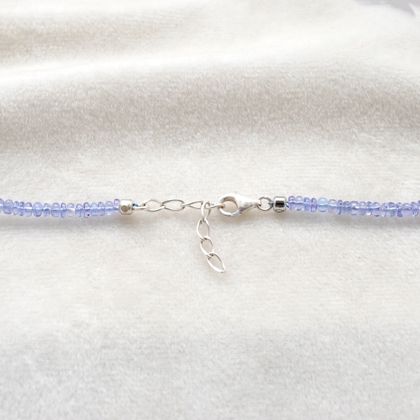 Natural Blue Tanzanite & Pearl Necklace, 925 Sterling Silver, Stylish Beaded Jewelry Gift