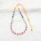 Multi Sapphire 5mm 18k Gold Necklace 18"