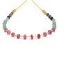Multi Sapphire 5mm 18k Gold Necklace 18"