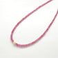 Natural 3-4mm Ruby and 6mm Pearl Beaded 925 Silver Necklace