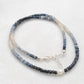 Shaded Blue Sapphire and Pearl Faceted Beaded Necklace, 925 Silver, Gift for Her