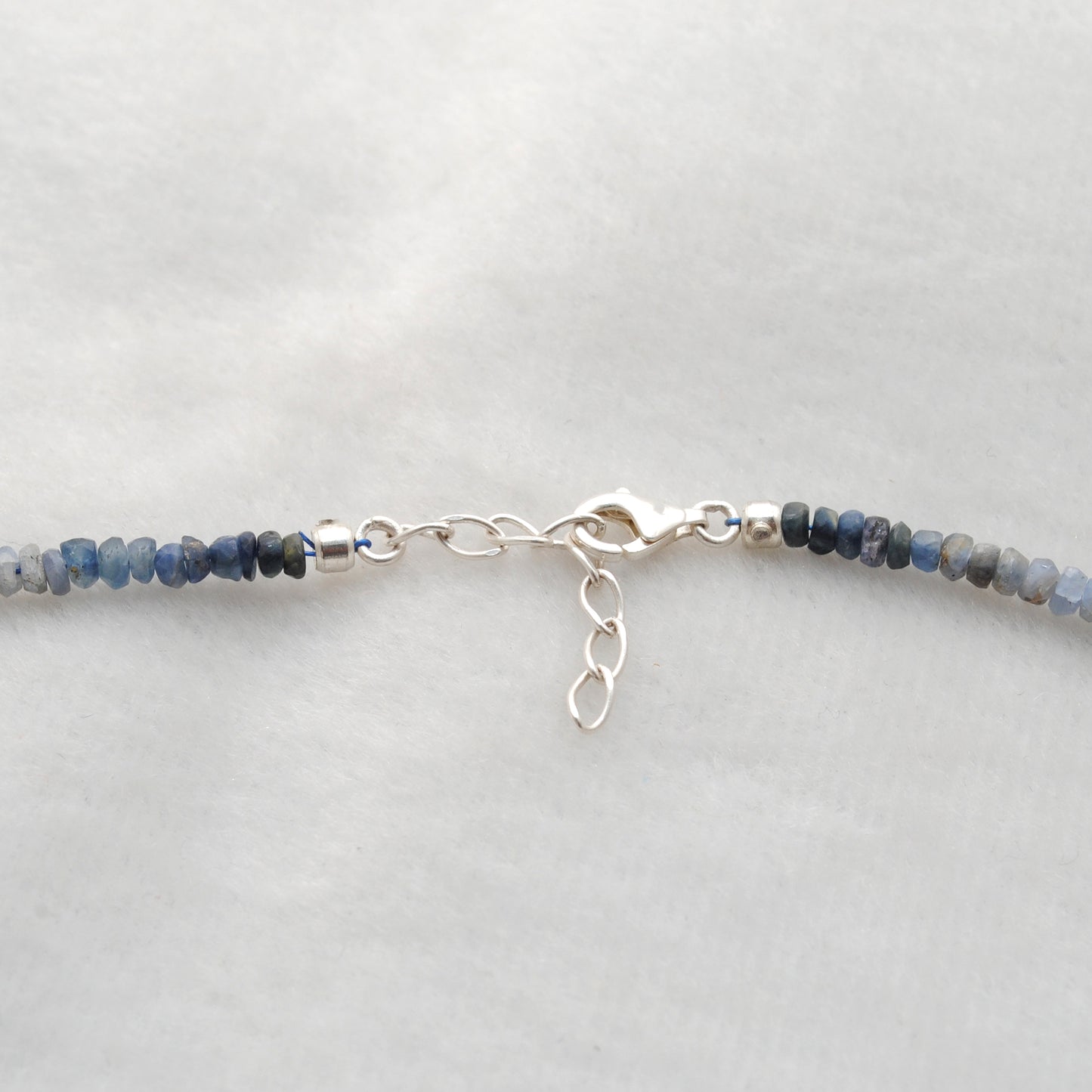 Natural Blue Sapphire Beaded Necklace 3–4mm with Freshwater Pearl Pendant