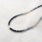 Shaded Blue Sapphire and Pearl Faceted Beaded Necklace, 925 Silver, Gift for Her