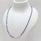 925 Sterling Silver Natural Lapis Lazuli Rondelle Beaded Necklace with Ball Beads