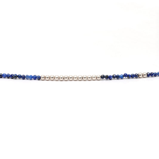 Lapis Lazuli Gemstone Beaded – 925 Silver Necklace - view 3