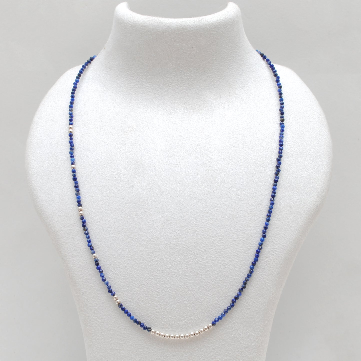 Lapis Lazuli Gemstone Beaded – 925 Silver Necklace