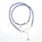 Lapis Lazuli Gemstone Beaded Silver Charm Necklace