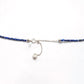 Lapis Lazuli Gemstone Beaded Silver Charm Necklace