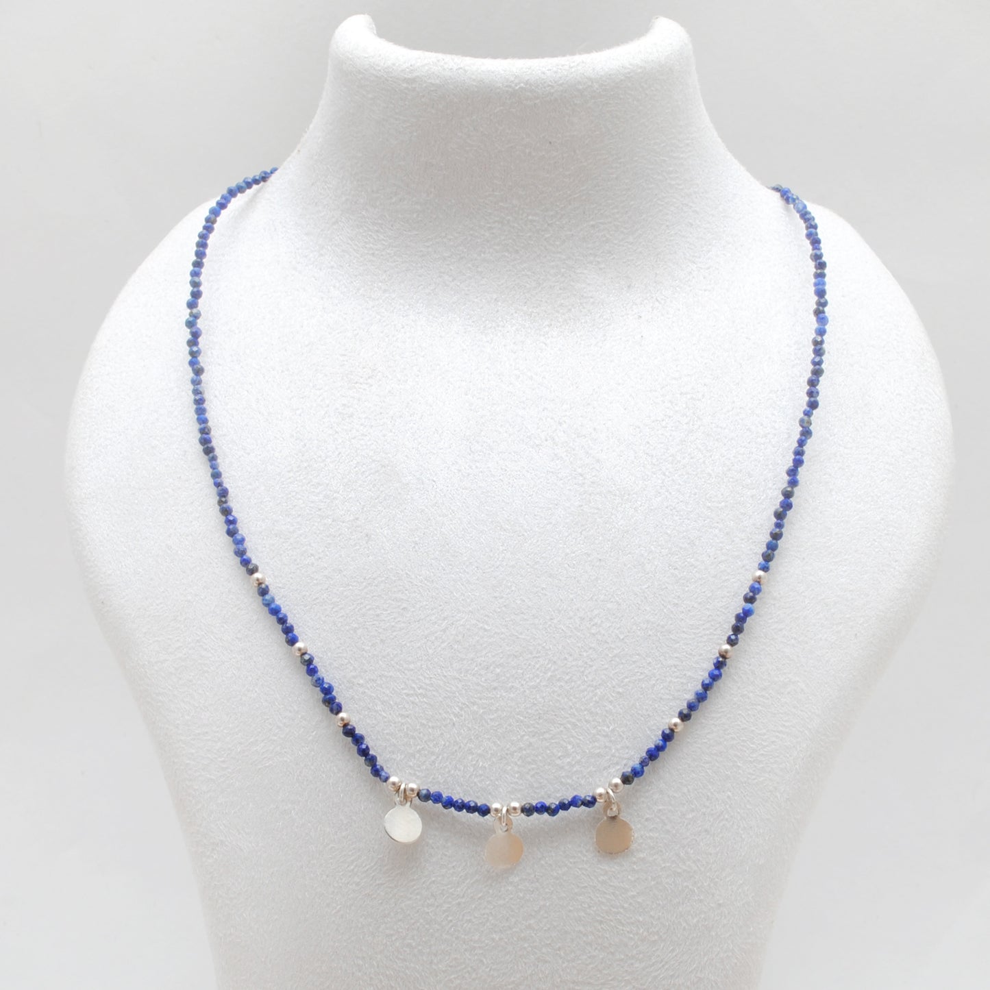 18" Natural Lapis Lazuli & Emerald Necklace – 2mm Faceted Gemstone Beads