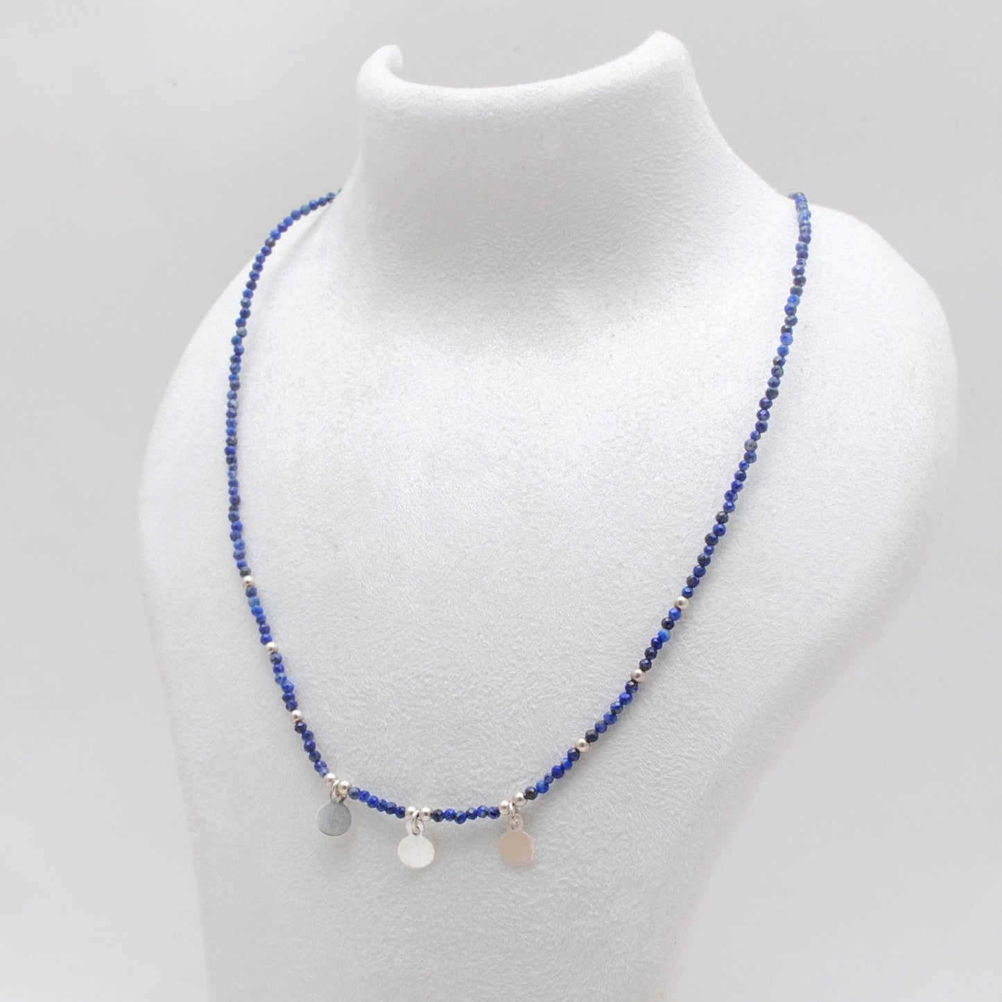 18" Natural Lapis Lazuli & Emerald Necklace – 2mm Faceted Gemstone Beads