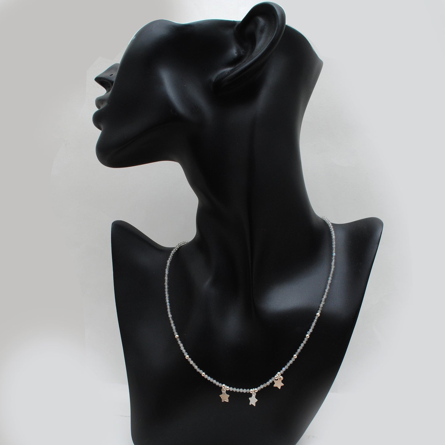 18" Labradorite Necklace – 2mm Faceted Natural Gemstone Beads