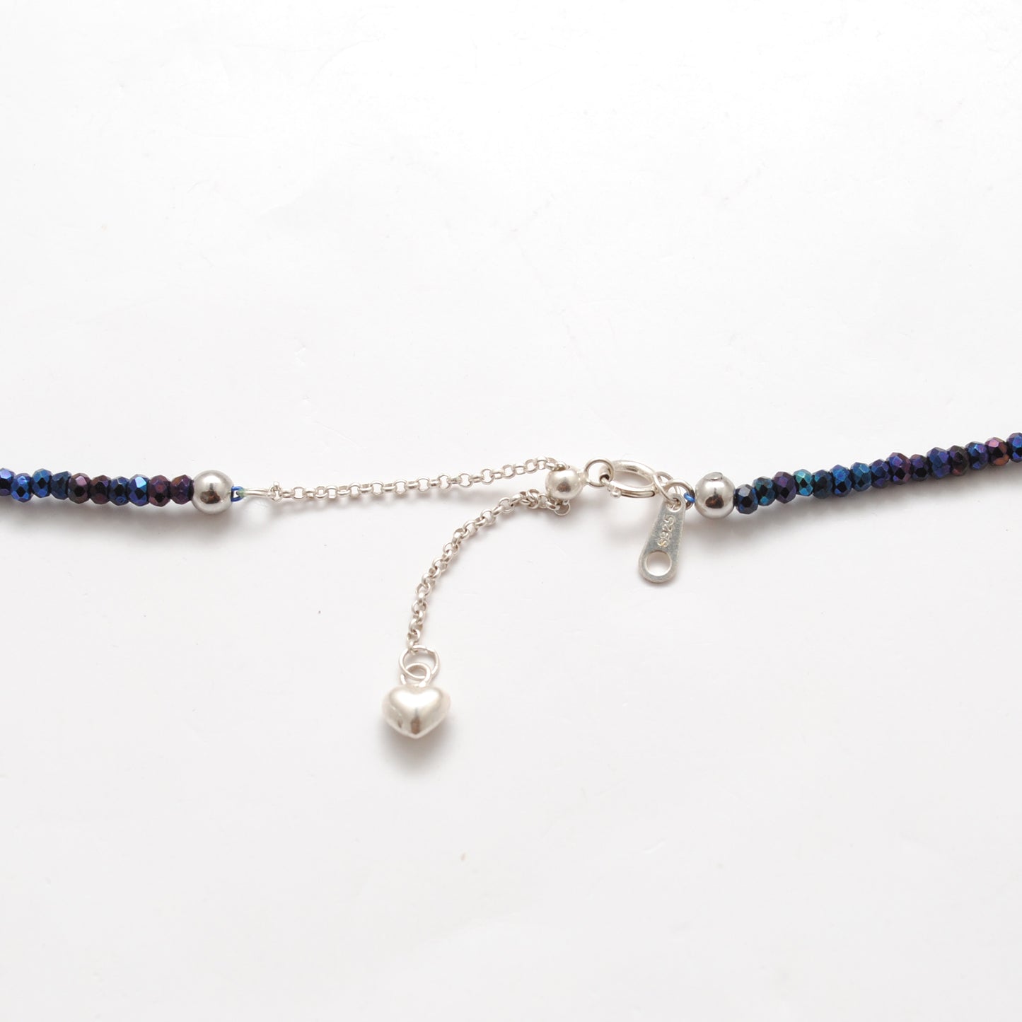 Blue Mystic Coated Beaded Necklace – 925 Sterling Silver Jewelry with Charms for Women
