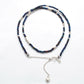 Black Spinel Blue Mystic Coated Beads Silver Necklace