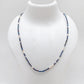 Black Spinel Blue Mystic Coated Beads Silver Necklace