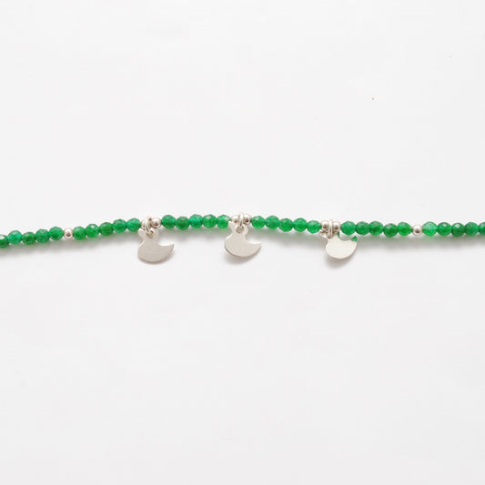 Natural Emerald Beaded Necklace – 925 Sterling Silver Charm Necklace - view 3