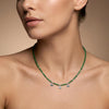 Natural Emerald Beaded Necklace – 925 Sterling Silver Charm Necklace