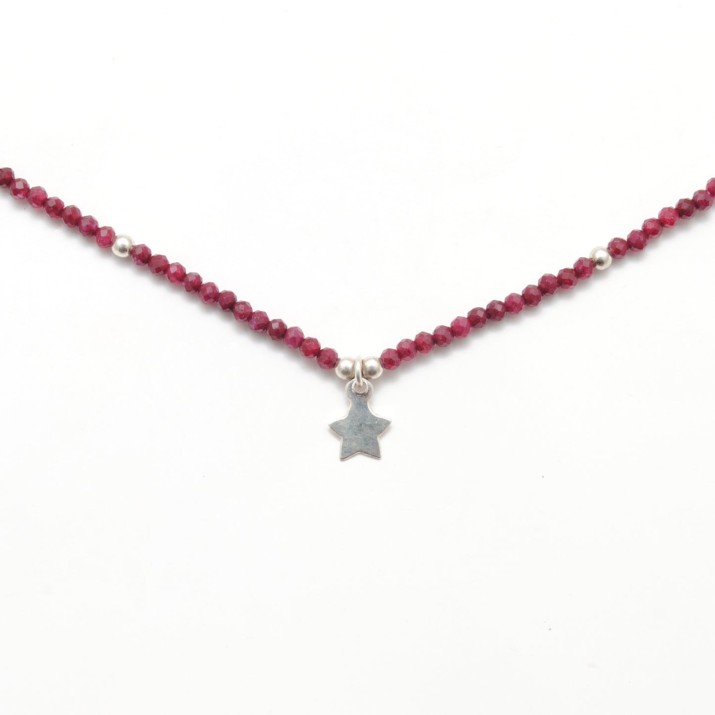 18" Natural Ruby Necklace – 2.40mm Faceted Gemstone Beads
