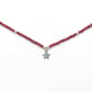 Elegant Ruby Beaded Silver Chain Delicate Necklace