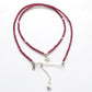 Elegant Ruby Beaded Silver Chain Delicate Necklace