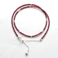 Genuine Ruby Beaded Necklace – 2mm Beads Silver Charm, 18" Handmade Jewelry