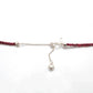 Genuine Ruby Beaded Necklace – 2mm Beads Silver Charm, 18" Handmade Jewelry