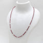 Genuine Ruby Beaded Necklace – 2mm Beads Silver Charm, 18" Handmade Jewelry